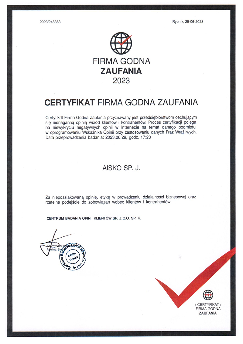 Firma Godna Zaufania 2023